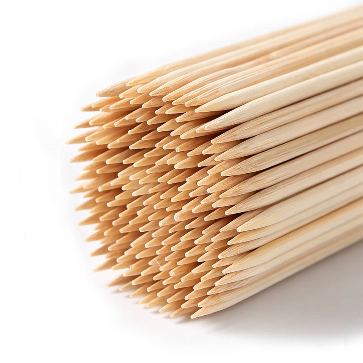Grofine natural bamboo stakes - sharp tip close-up, smooth no burrs
