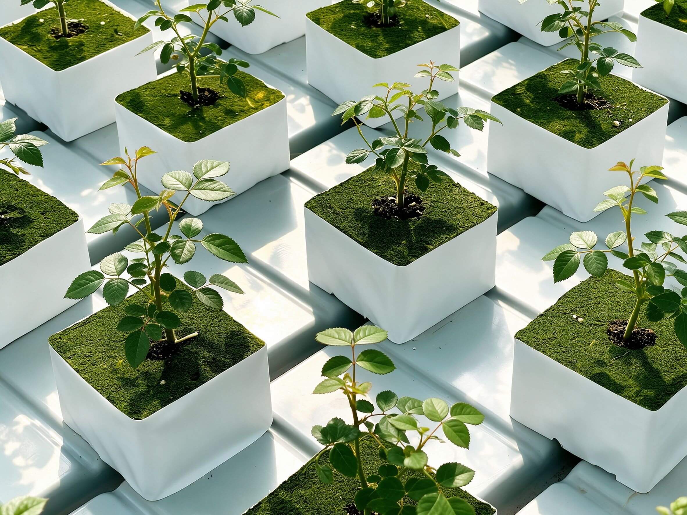RB-75M rock wool growing block for rose hydroponic cultivation