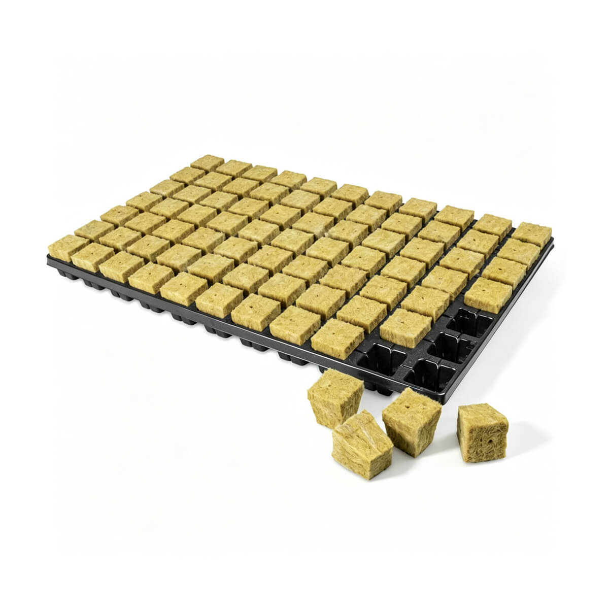 stone wool propagation plug with growing tray for hydroponic seeding
