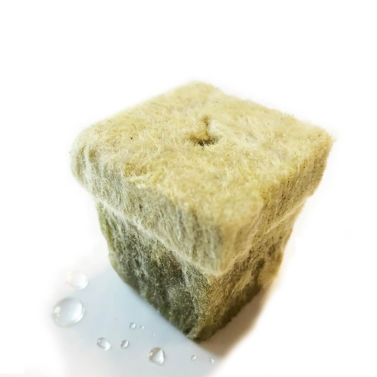 Grofine pre-cut rock wool propagation plug T36 - single T-shape plug close-up