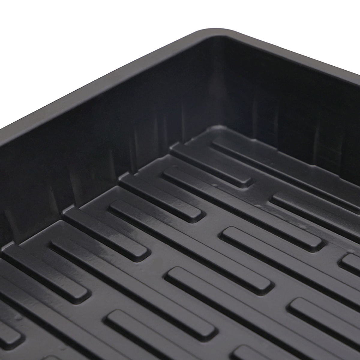 flat nursery tray inner ribbed structure closeup
